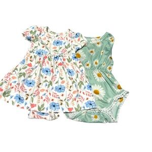 Girls - 2 Romper Lot, 1 - Carters, 1 - SHEIN, Size 0 -3 mo’s‎